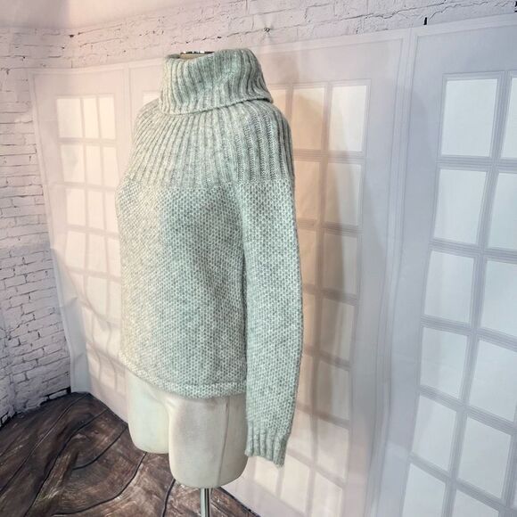 Madewell Turtleneck Knit-rib Long Sleeve Drawstring Hem Mohair Sweater Size XS - Picture 7 of 14
